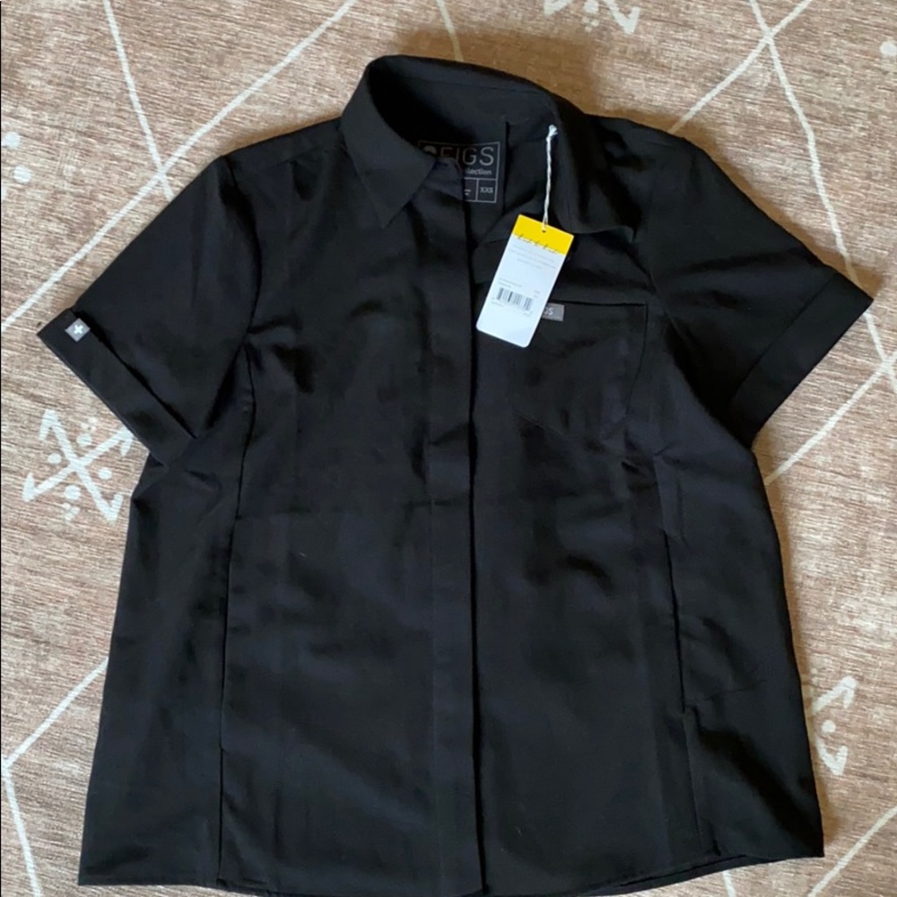 Dogs Elmina collared scrub top size XXS in black